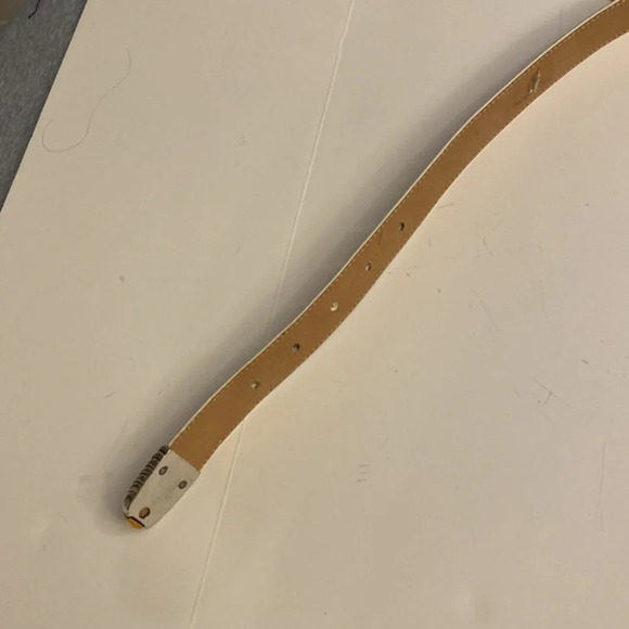 Brighton Leather Belt 90s Vintage Y2K, White Leather main image 7